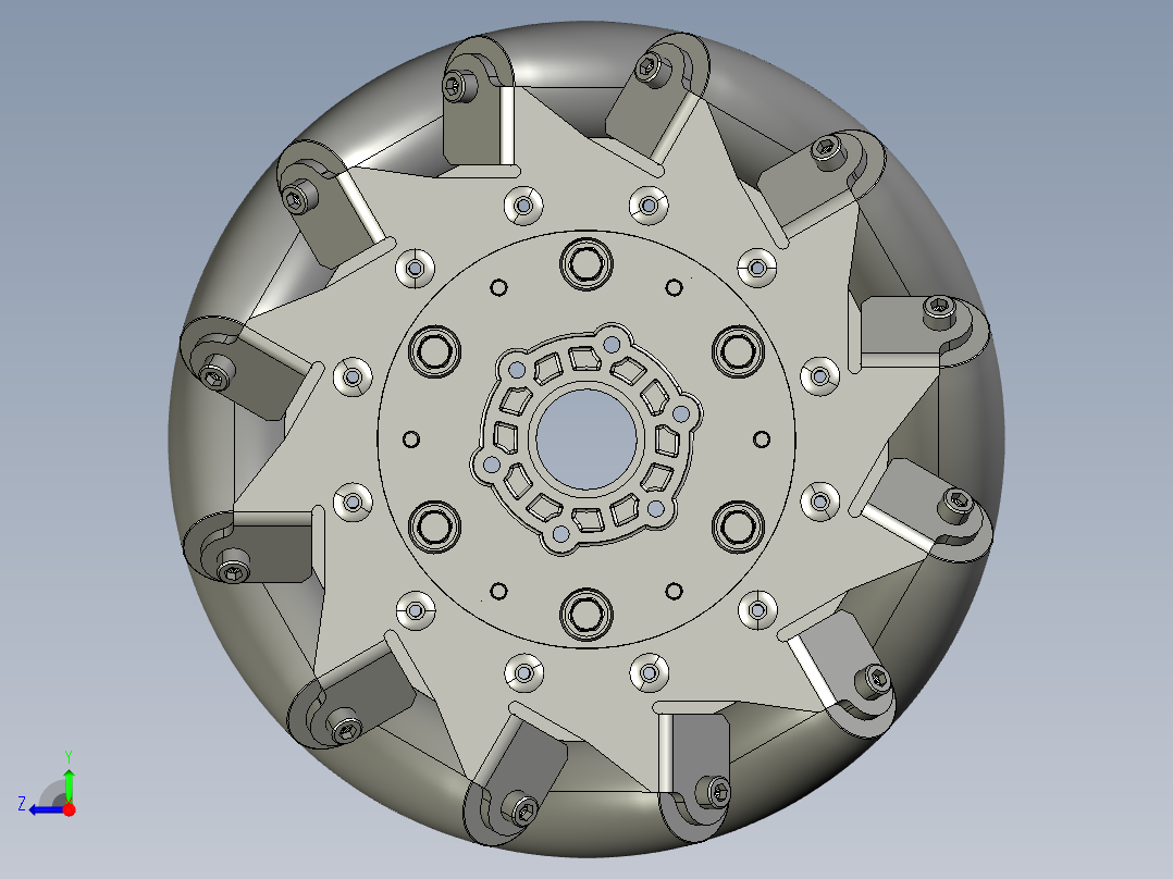 麦克纳姆轮右视图
