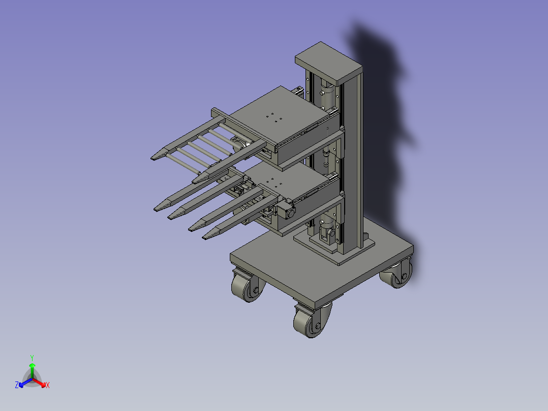 新零售用货物升降装置正等轴测图