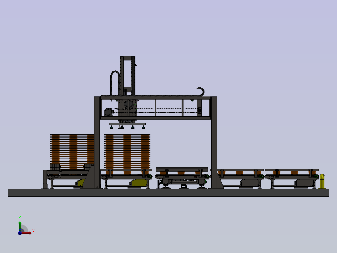 下线码垛输送线前视图
