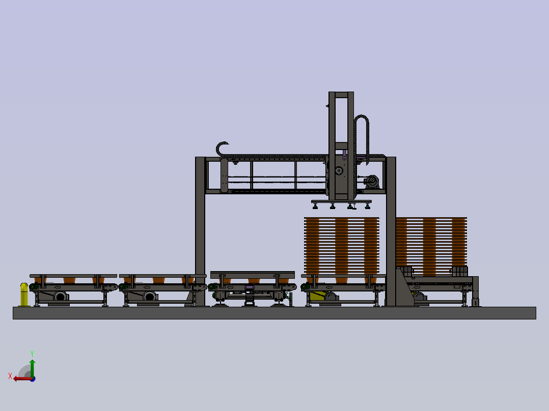 下线码垛输送线后视图