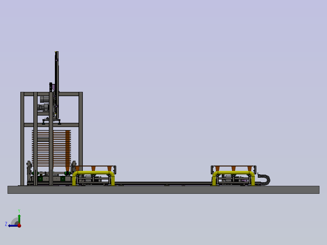 下线码垛输送线右视图