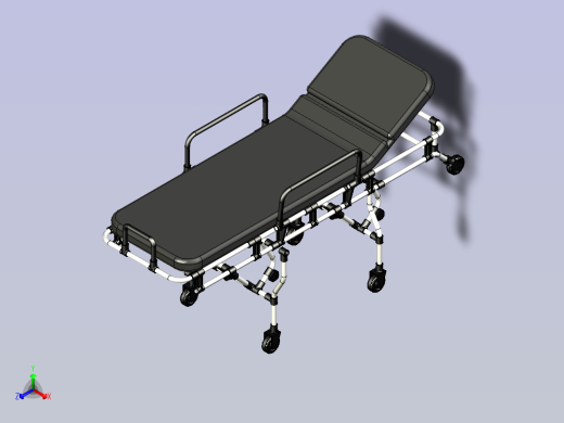 折叠担架病床3D模型三维建模图纸