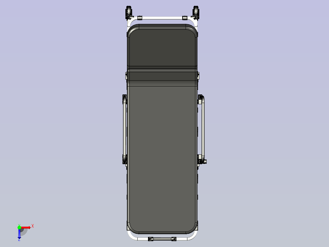 折叠担架病床3D模型三维建模图纸俯视图