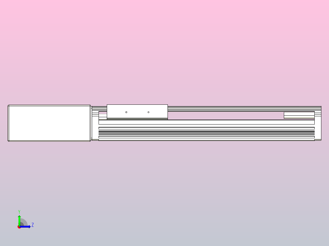 皮带直线轴半封闭可选导轨TPA-HNB-105D-90-L200-MR-Y-P20-N3左视图
