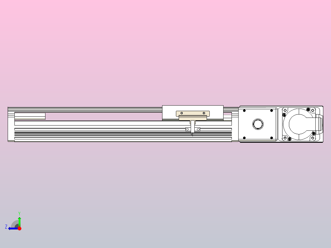 皮带直线轴半封闭可选导轨TPA-HNB-105D-90-L200-MR-Y-P20-N3右视图