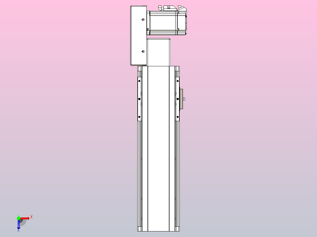 皮带直线轴半封闭可选导轨TPA-HNB-105D-90-L200-MR-Y-P20-N3俯视图