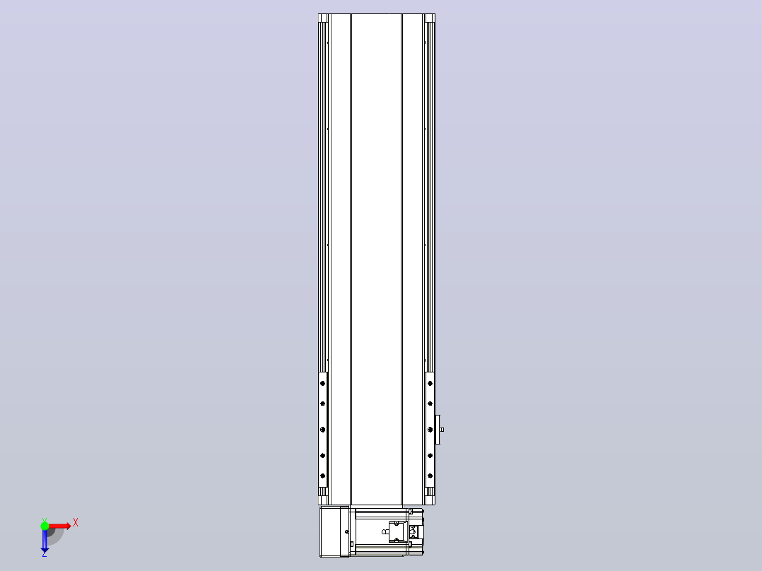 皮带直线轴半封闭可选导轨TPA-HNB-202D-140-L500-LU-Y-P75-N3俯视图