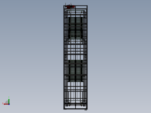 C型连续式升降机 3D图纸 机械设计自动化3D模型step格式文件后视缩略图