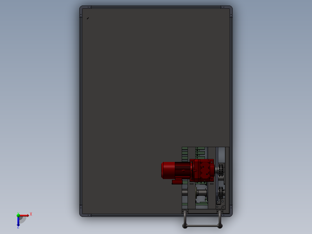C型连续式升降机 3D图纸 机械设计自动化3D模型step格式文件俯视图