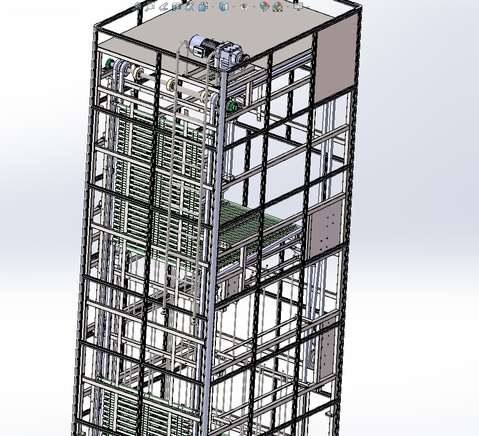C型连续式升降机 3D图纸 机械设计自动化3D模型step格式文件
