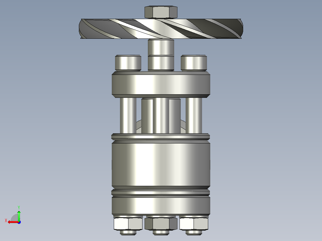 手动打磨机3D模型后视图
