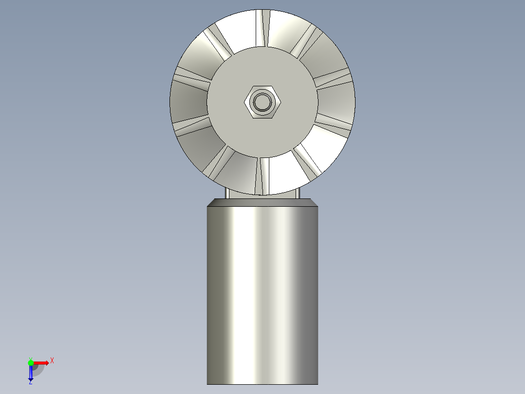 手动打磨机3D模型俯视图