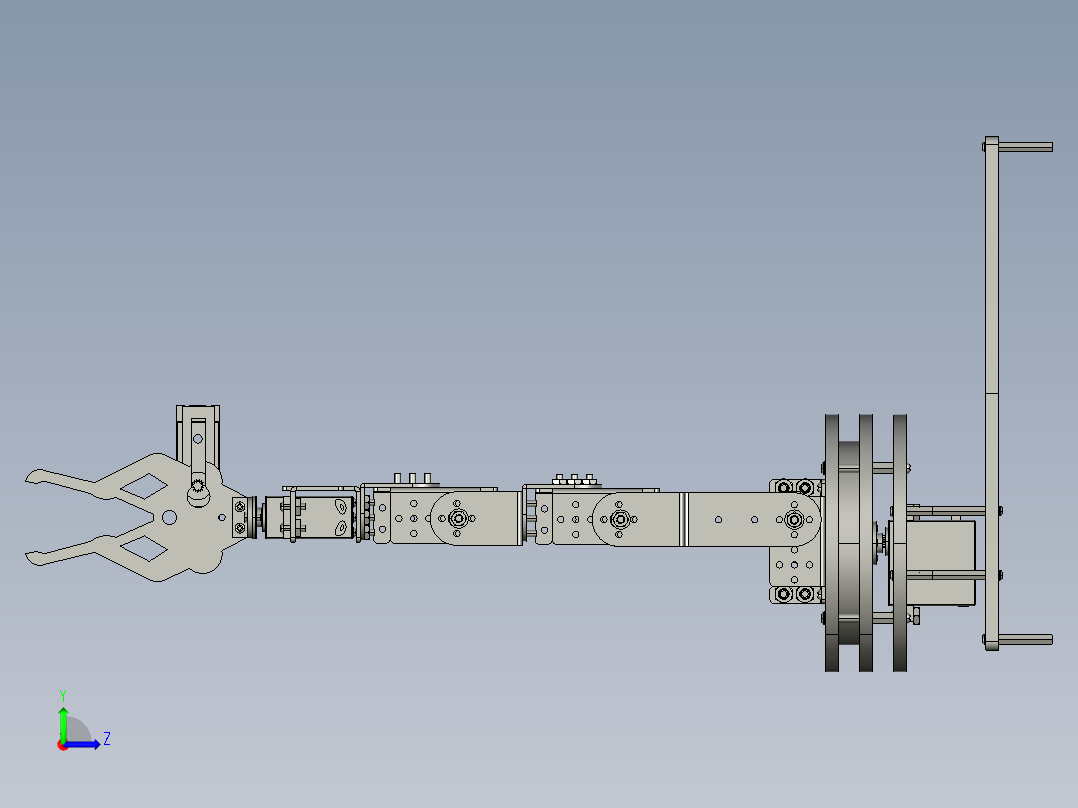 6自由度旋转云台机械臂组装资料及图纸左视图