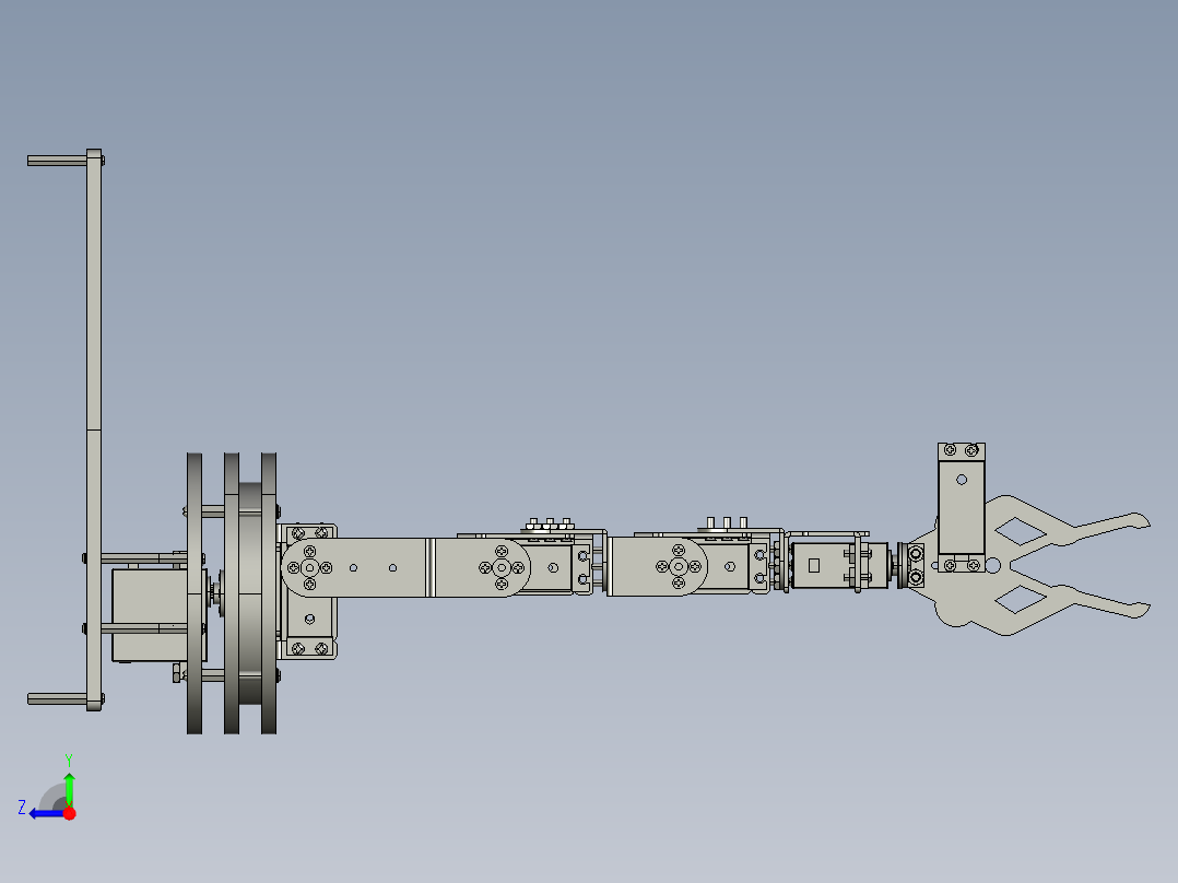 6自由度旋转云台机械臂组装资料及图纸右视图