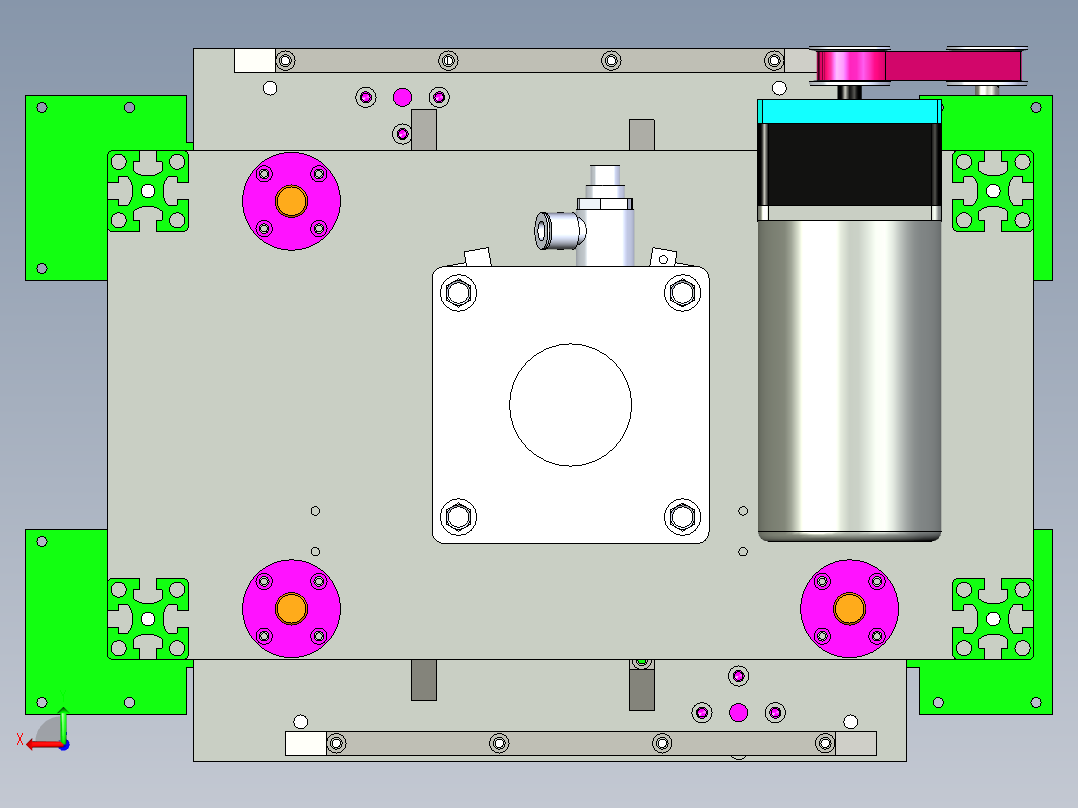 A31_顶升定位输送带结构图后视图