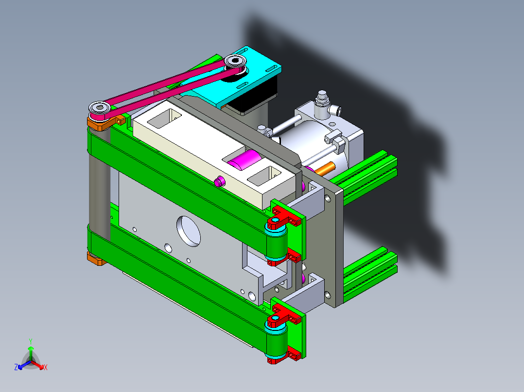 A31_顶升定位输送带结构图正等轴测图
