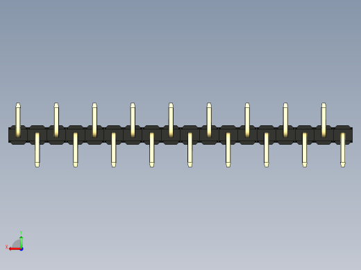 彩色公排针 100mil 2.54mm 系列-DS1022_black_18p_100mil_Type_SMT_R2_rev1.0后视缩略图