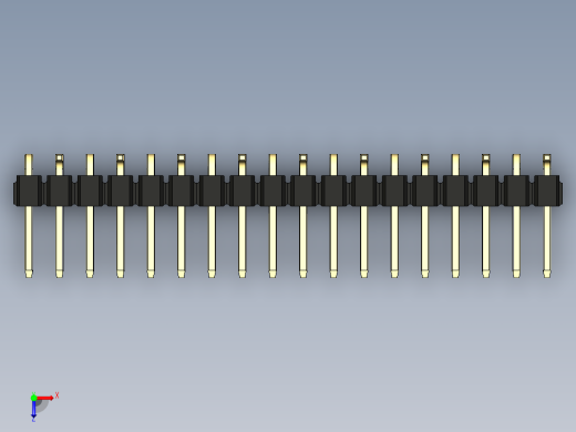 彩色公排针 100mil 2.54mm 系列-DS1022_black_18p_100mil_Type_SMT_R2_rev1.0俯视缩略图