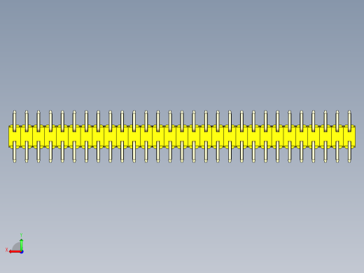 彩色公排针 100mil 2.54mm 系列-DS1022_yellow_58p_100mil_TypeSMT_rev1.0后视缩略图