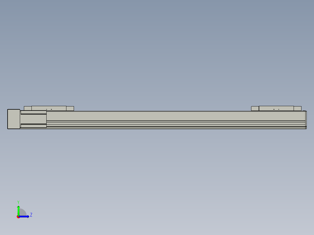 直线模组LHC17-S1000-L设计图纸左视图