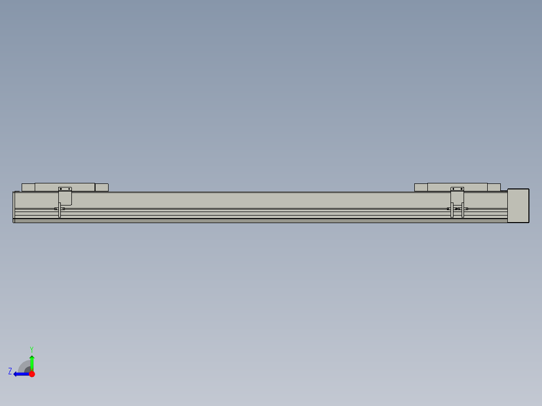 直线模组LHC17-S1000-L设计图纸右视图