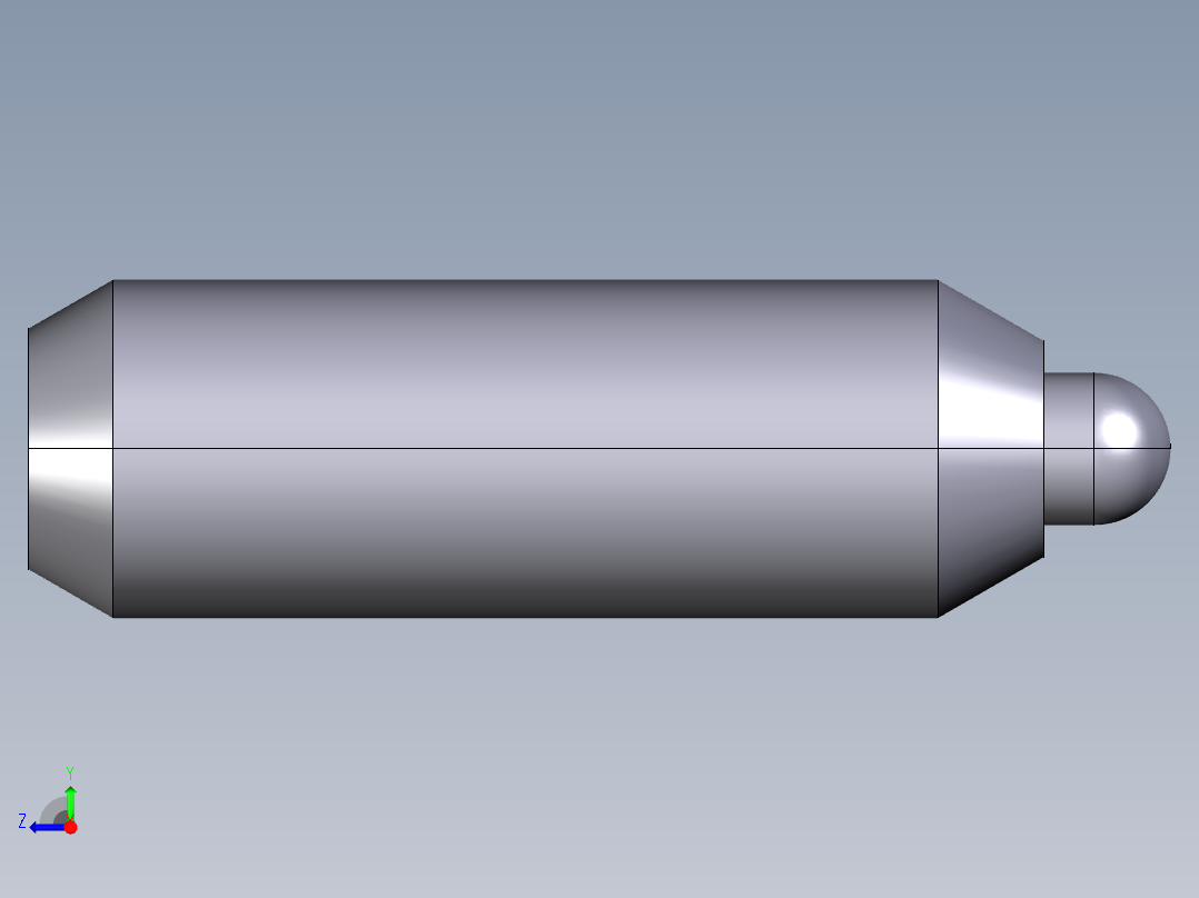 定位柱(輕荷重)(內六角)2203-3D多系列多零件图纸模型右视图