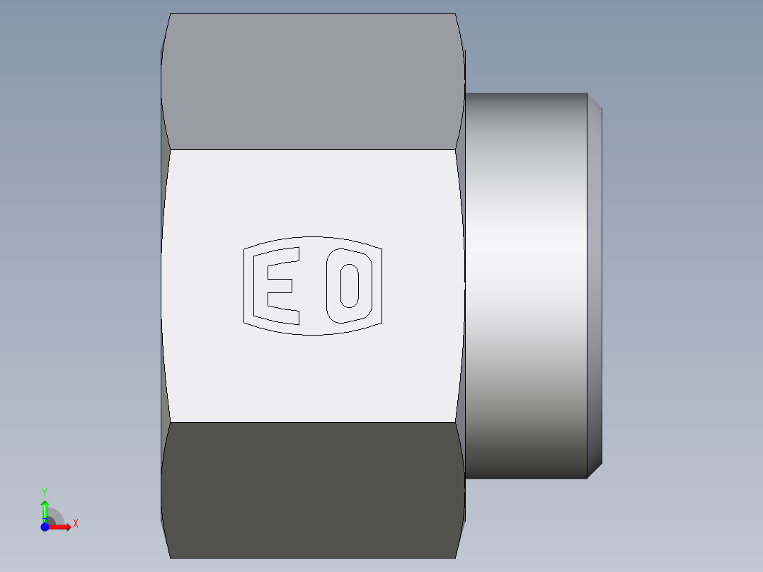 卡套式工业通用硬管接头EO_Swivel_connector_GAI35LR71X前视图