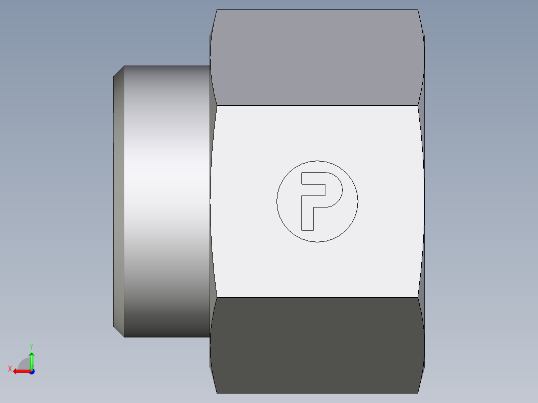 卡套式工业通用硬管接头EO_Swivel_connector_GAI35LR71X后视图