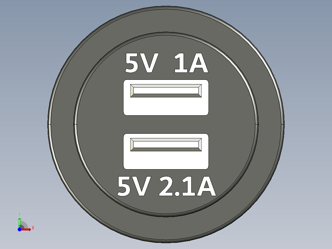 12v usb插座前视图