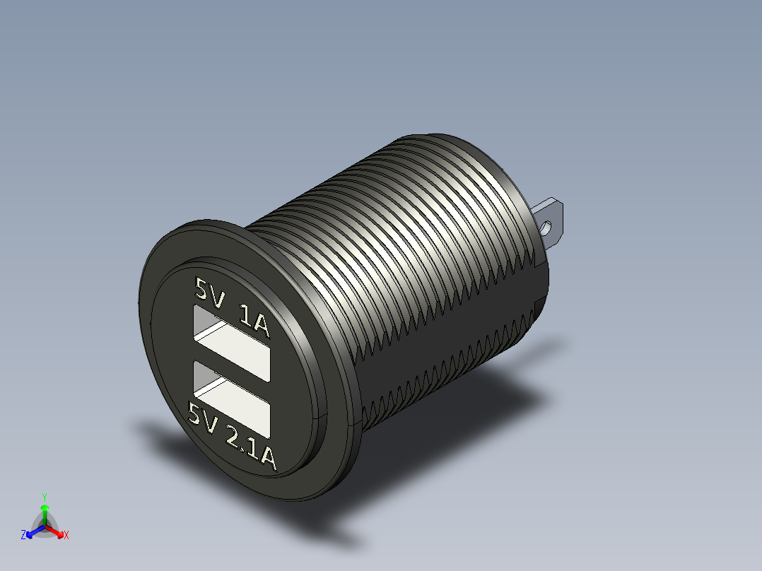 12v usb插座正等轴测图