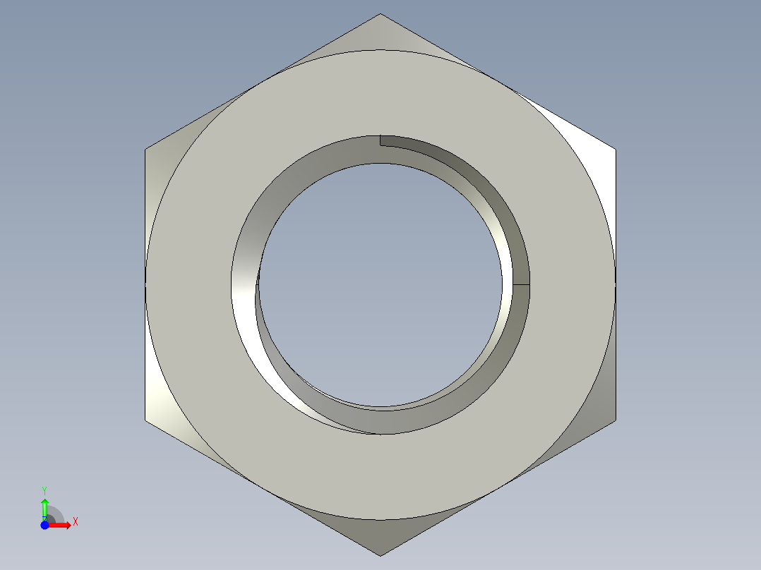 公制六角螺母-Metric Hex Nuts M7 x 1mm Thread前视图