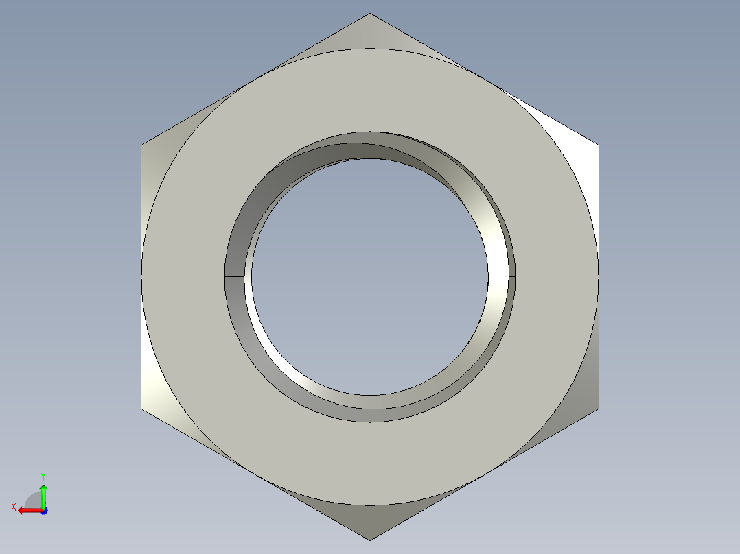 公制六角螺母-Metric Hex Nuts M7 x 1mm Thread后视图