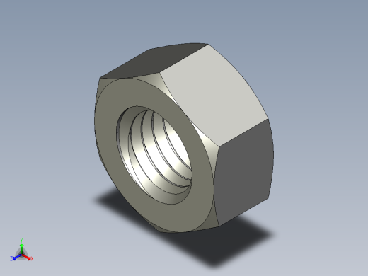 公制六角螺母-Metric Hex Nuts M7 x 1mm Thread正等轴测缩略图
