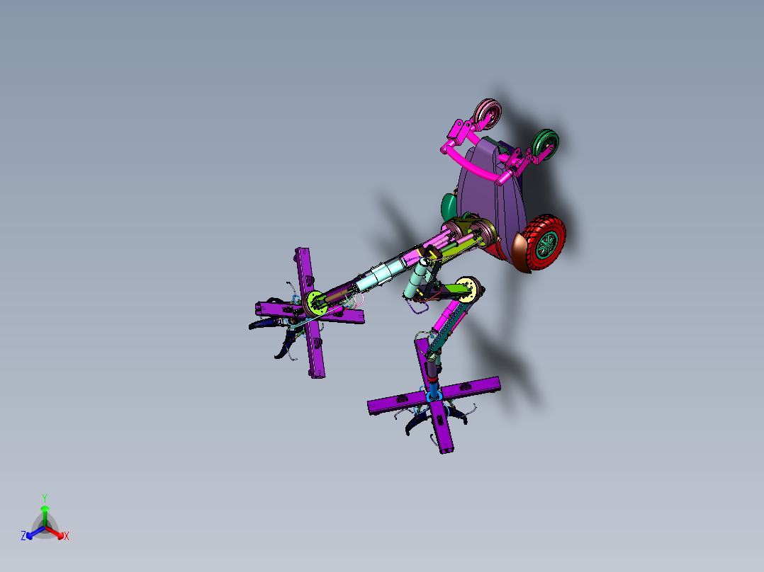外星探索抓手小车正等轴测图