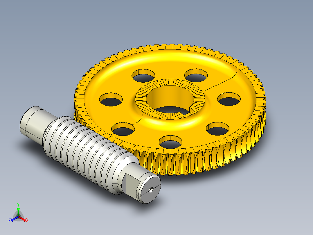 齿轮啮合 (125)正等轴测图