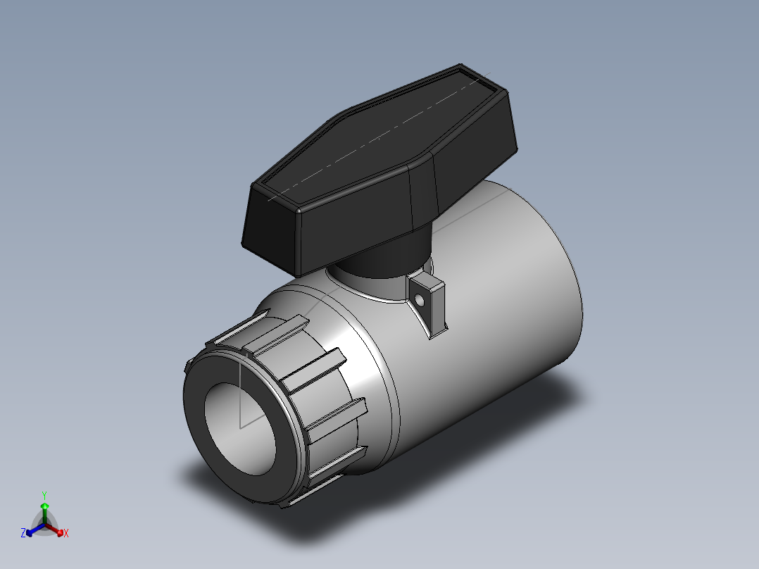 PVC公制管件-25 Ball Valve正等轴测图