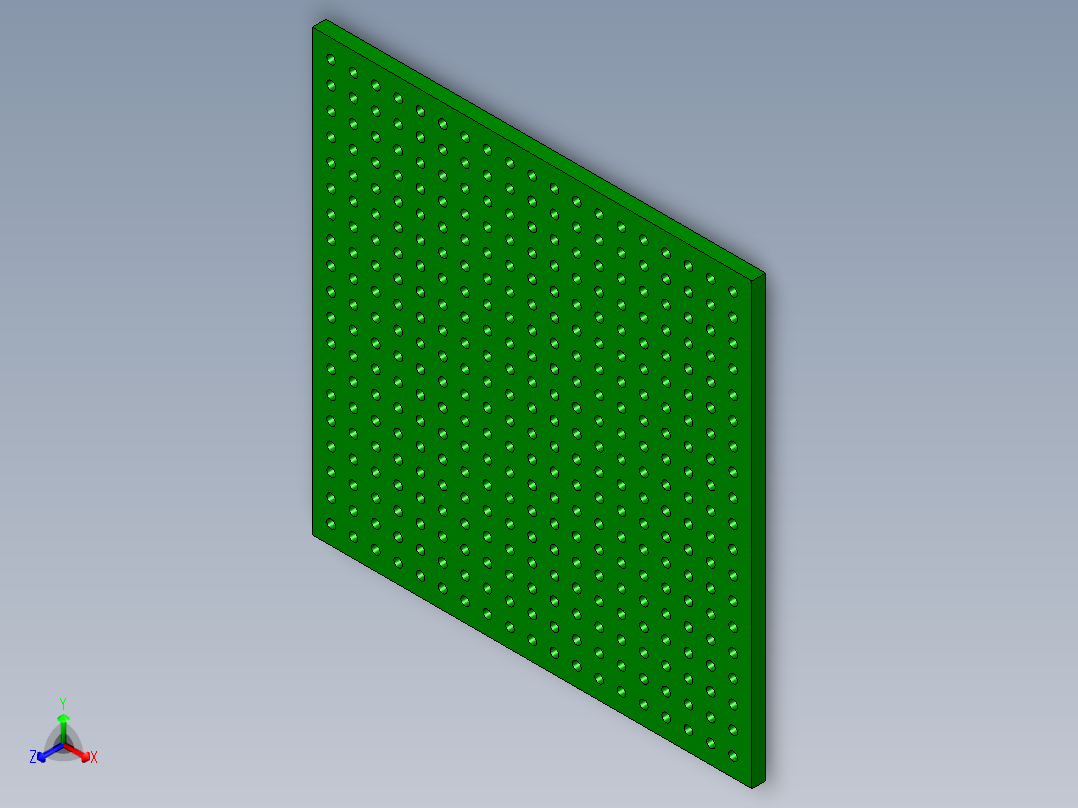 简单的双面PCB板原型50毫米x50毫米。孔直径为1毫米，孔距为2.54毫米。焊盘之间没有走线连接