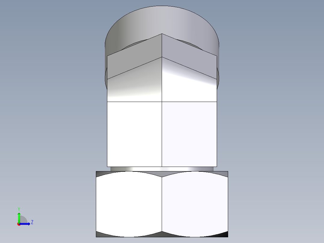 卡套式工业通用硬管接头EO_Swivel_nut_45_deg_elbow_EV38SOMD71左视图