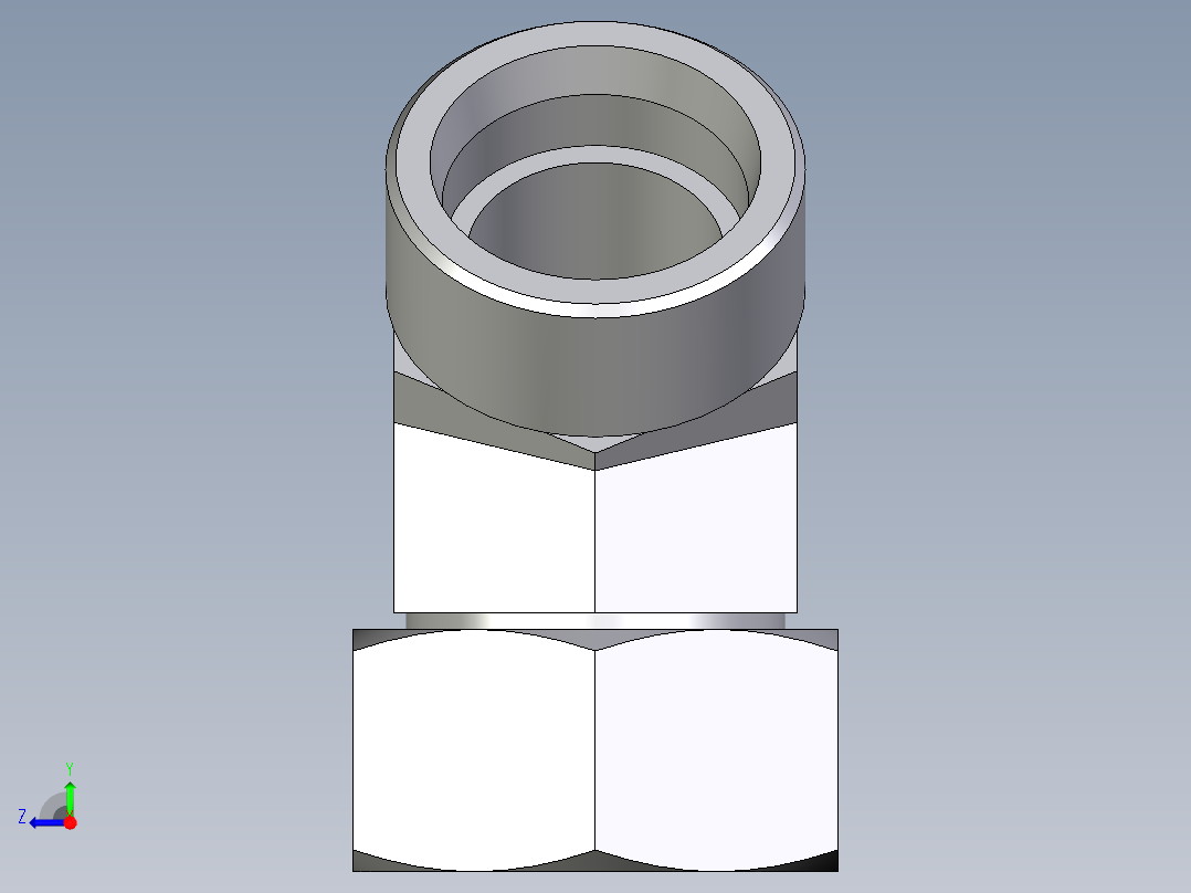 卡套式工业通用硬管接头EO_Swivel_nut_45_deg_elbow_EV38SOMD71右视图