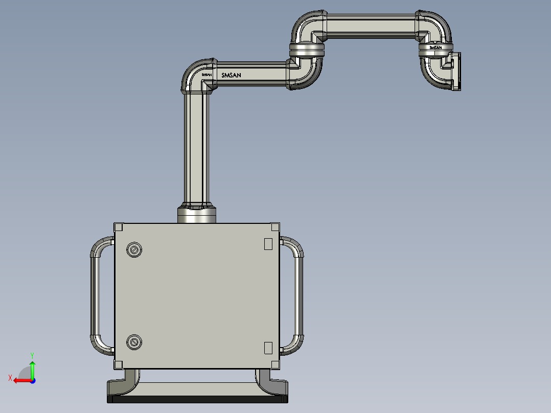 悬臂控制操控箱键盘支架-A4-墙座-转角-中间连接器-箱体连接器-300-200-250后视图
