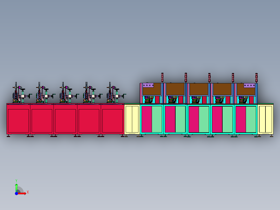 全自动智能贴标多选生产线前视图