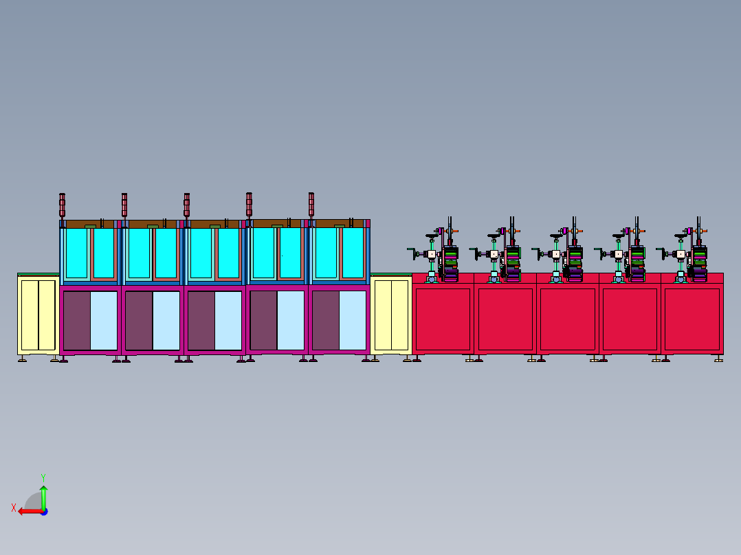 全自动智能贴标多选生产线后视图