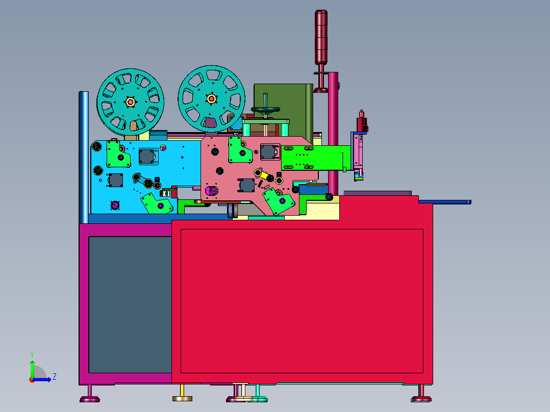 全自动智能贴标多选生产线左视图