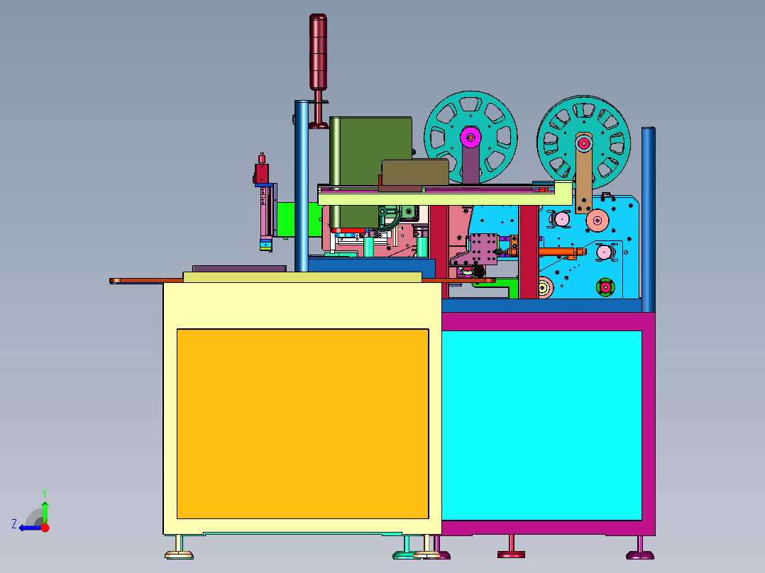 全自动智能贴标多选生产线右视图