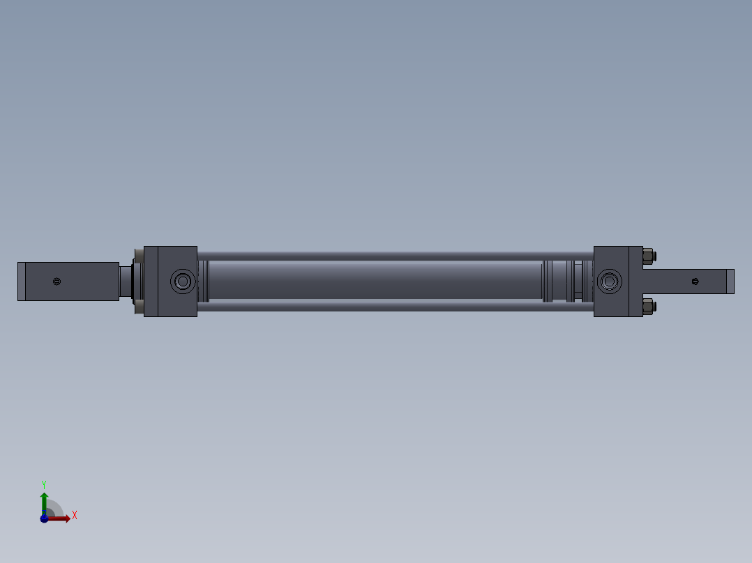 横拉杆液压缸63x45x430 mm前视图