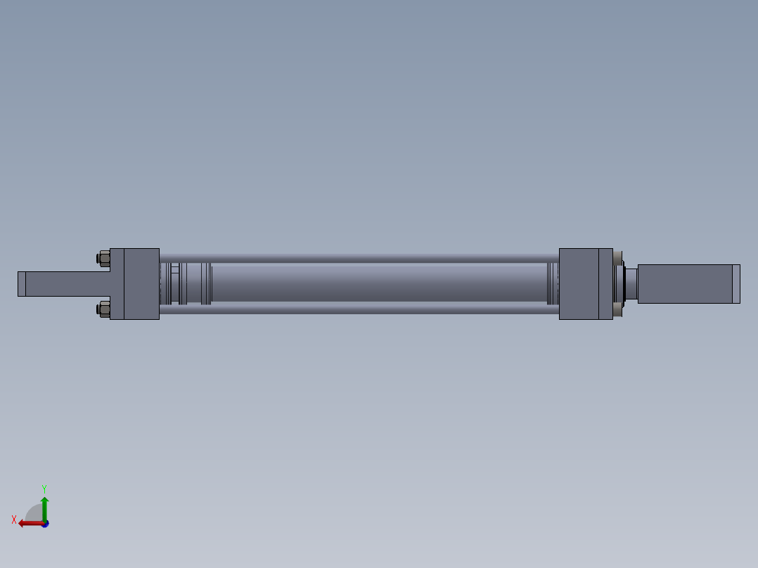 横拉杆液压缸63x45x430 mm后视图
