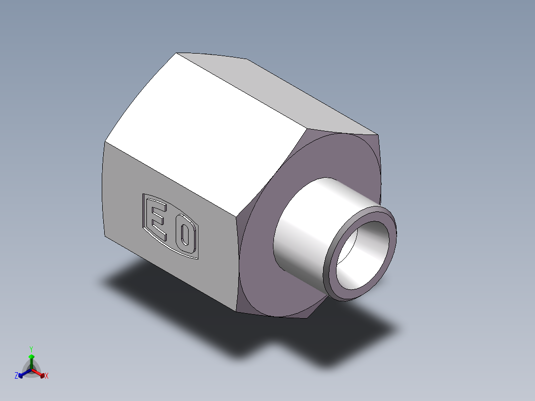 直通内螺纹接头、5CB-14-08正等轴测图