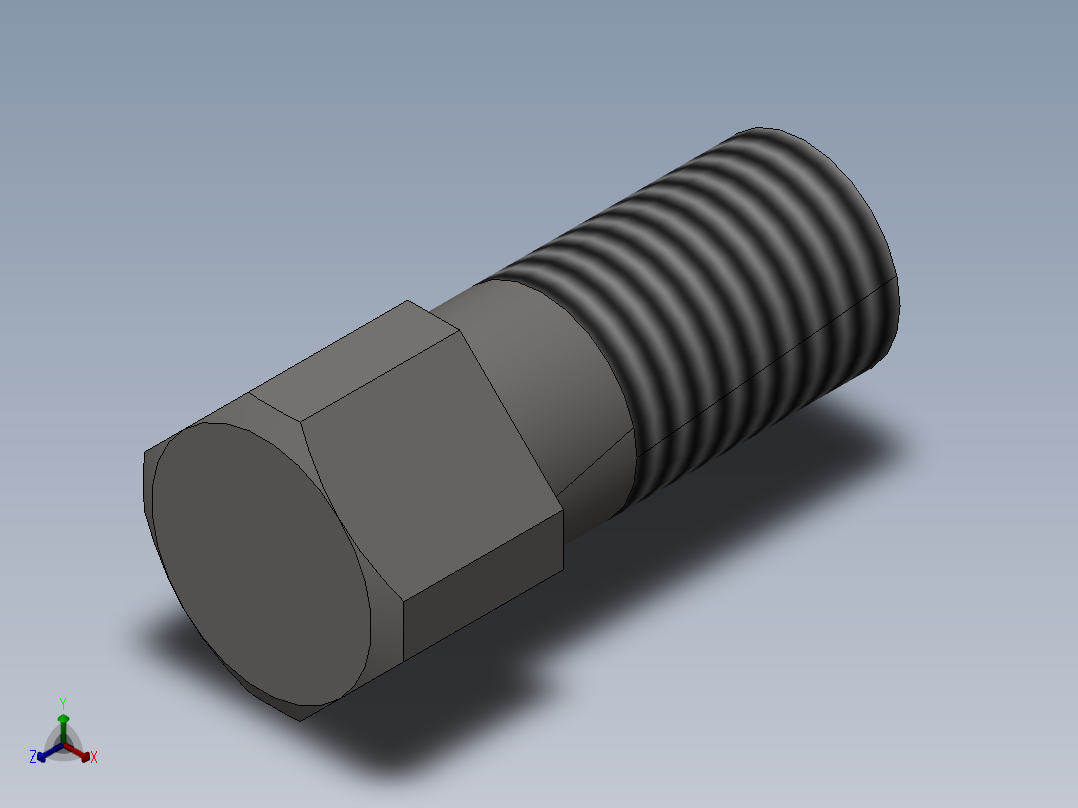GB／T84-1988方头凹端紧定螺钉M20×40正等轴测图