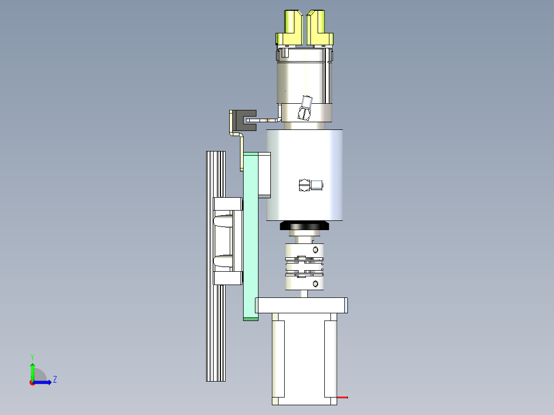 气爪旋转移动抓取气滑环结构物体运动左视图