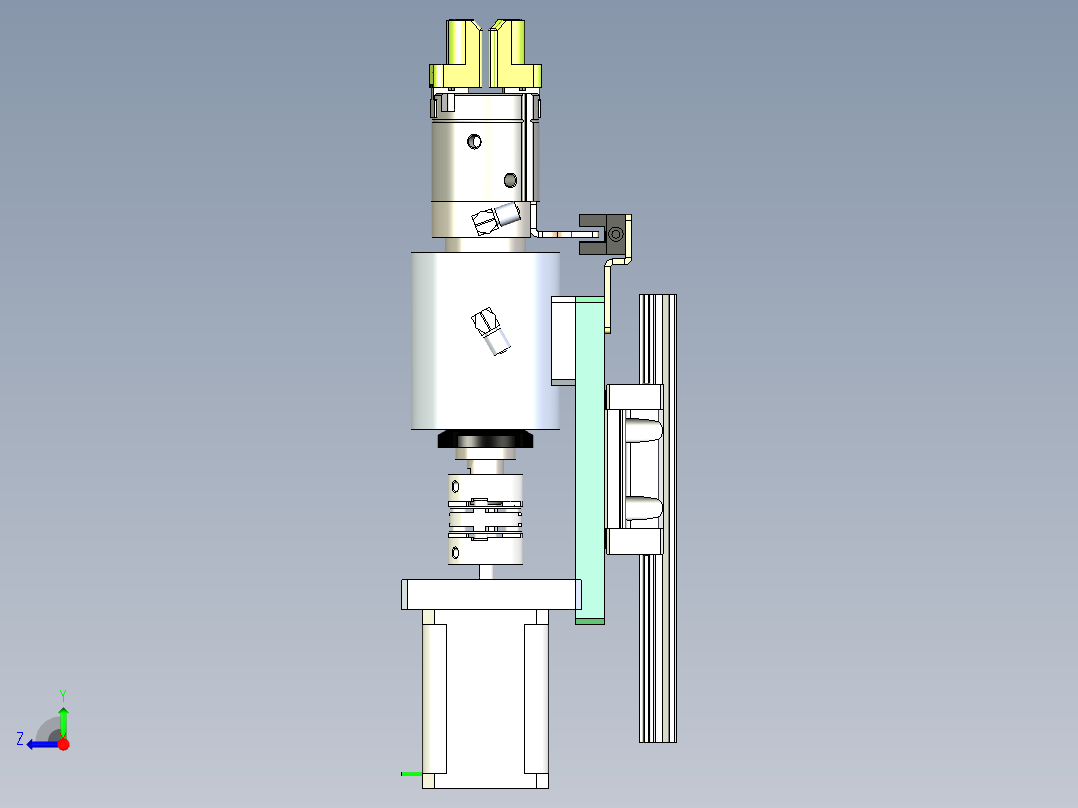 气爪旋转移动抓取气滑环结构物体运动右视图